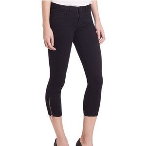 L’Agence Emmanuelle mid rise skinny zip crops